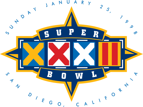 Super Bowl XXXII 1998 San Diego championship logo