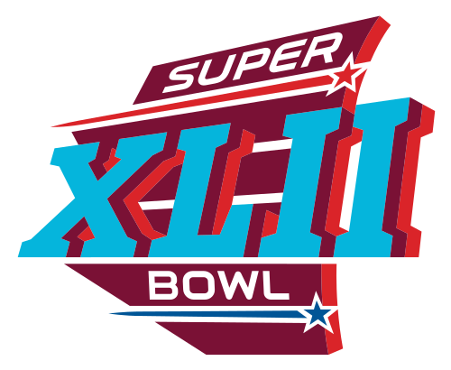 Super Bowl XLII 2008 University of Phoenix Stadium Glendale Giants Patriots Helmet Catch championship logo