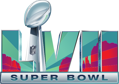 Super Bowl LVII 2023 Glendale Arizona State Farm Stadium desert design wordmark logo