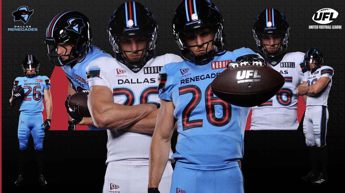 Dallas Renegades 2026 UFL uniforms