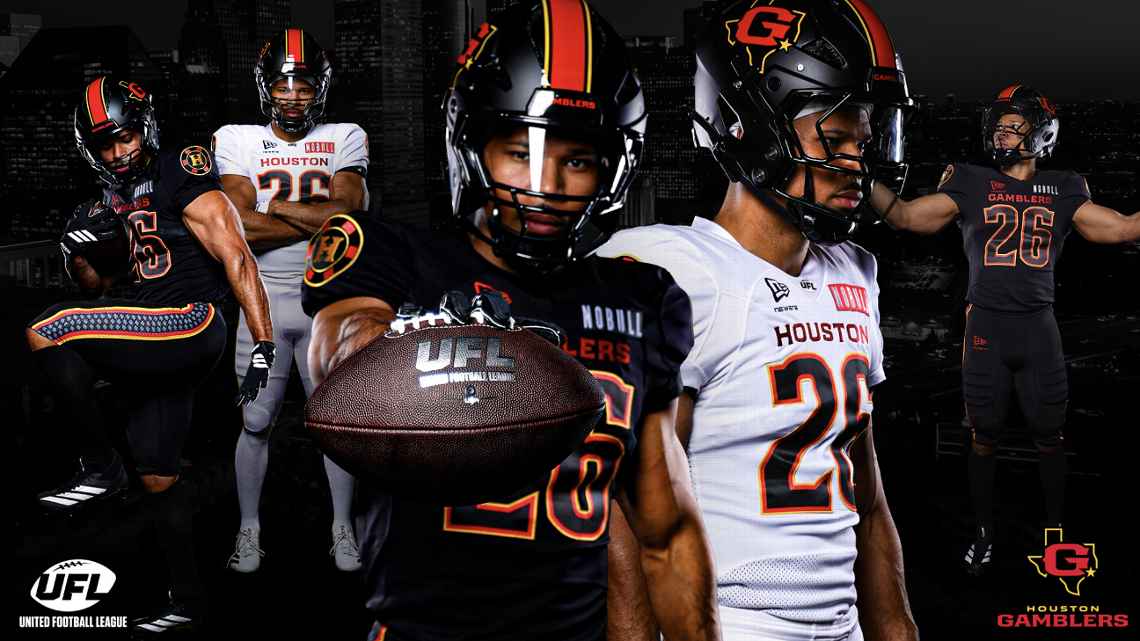 Houston Gamblers 2026 UFL uniforms