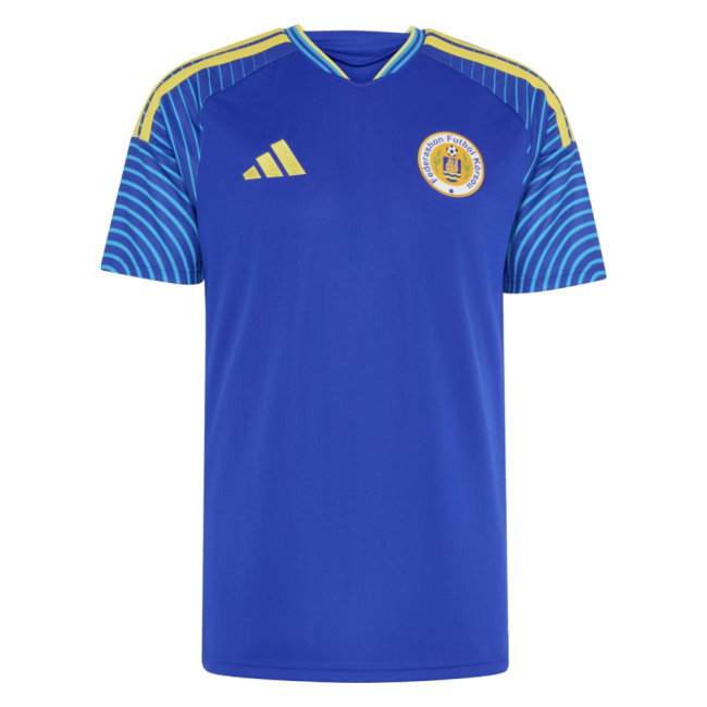Curaçao 2026 World Cup royal blue adidas home jersey with the national crest, worn in the Group E match vs Ivory Coast