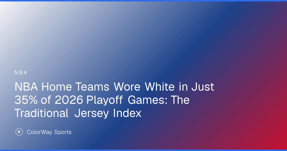 NBA Home Teams Wore White in Just 35% of 2026 Playoff Games: The ...